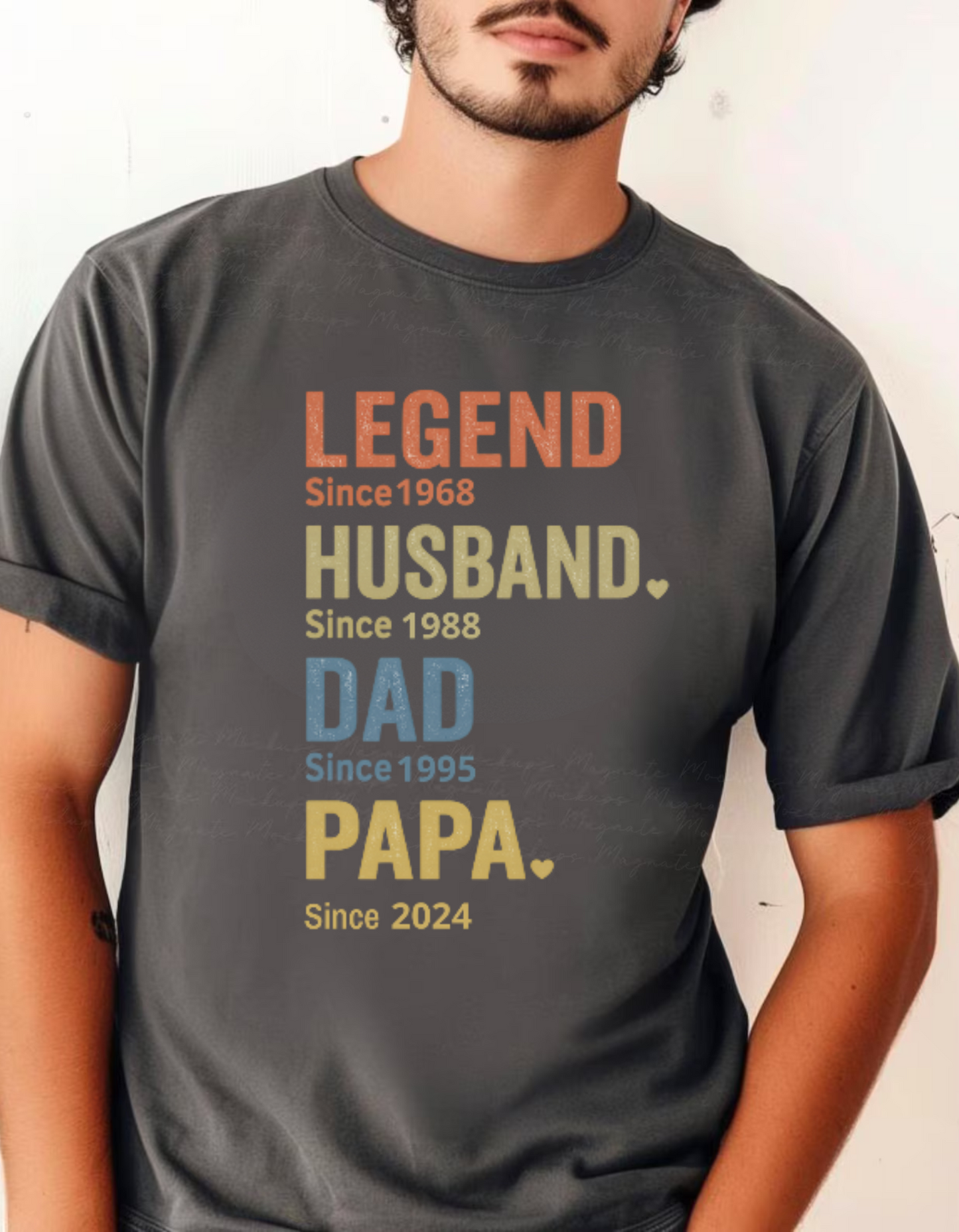 Custom Dad with Years Shirt, Papa With Year, Gift For Husband, Father's Day Gift, Legend Husband Dad Papa Tee, Personalized Dad Grandpa Tee