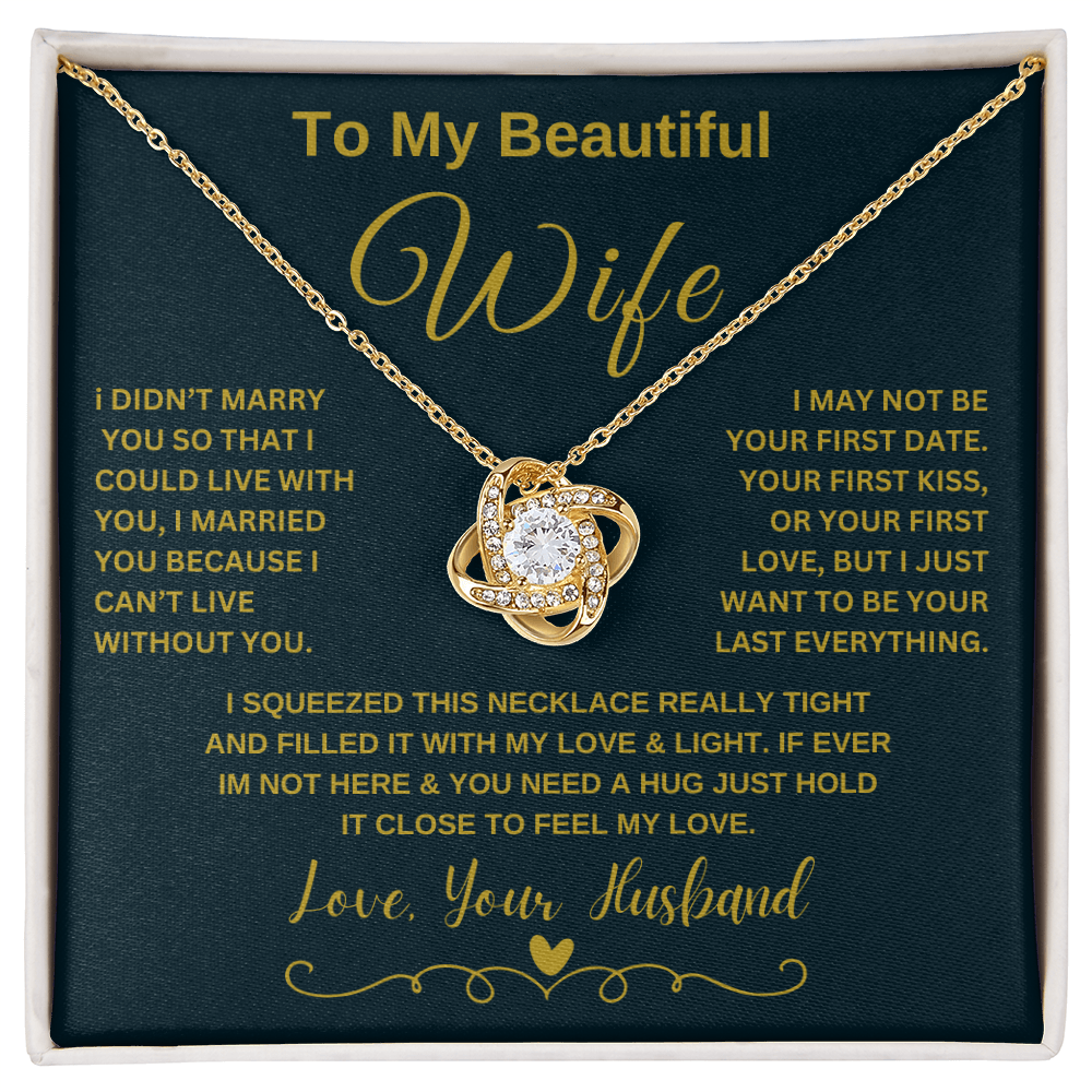 To My Beautiful Wife\Loveknot Necklace