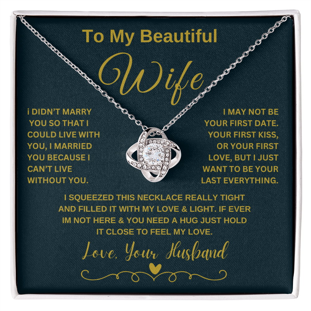 To My Beautiful Wife\Loveknot Necklace