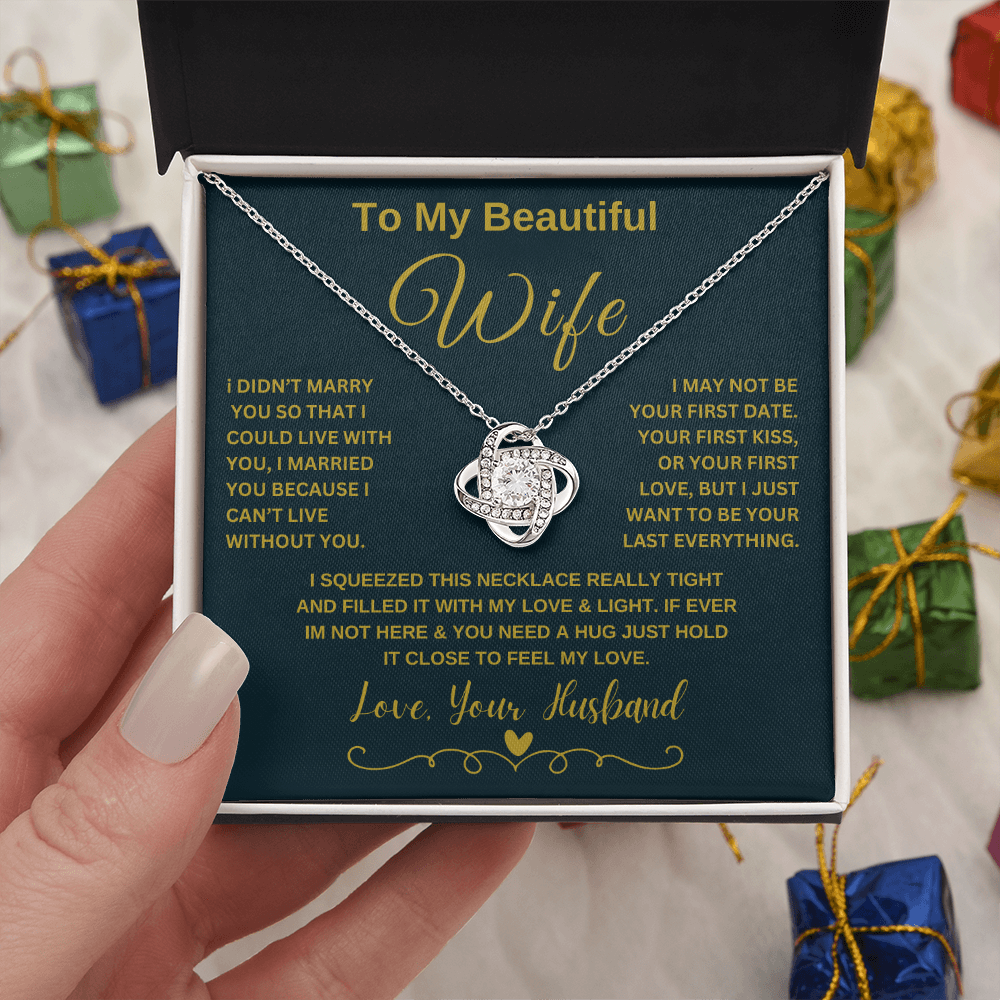 To My Beautiful Wife\Loveknot Necklace