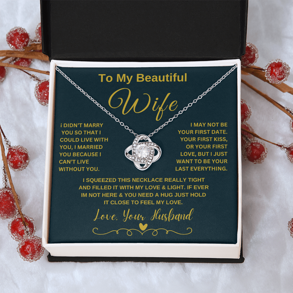 To My Beautiful Wife\Loveknot Necklace