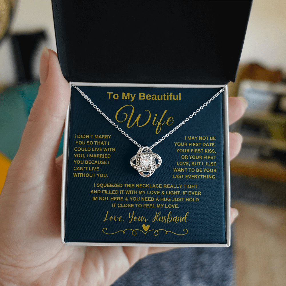 To My Beautiful Wife\Loveknot Necklace