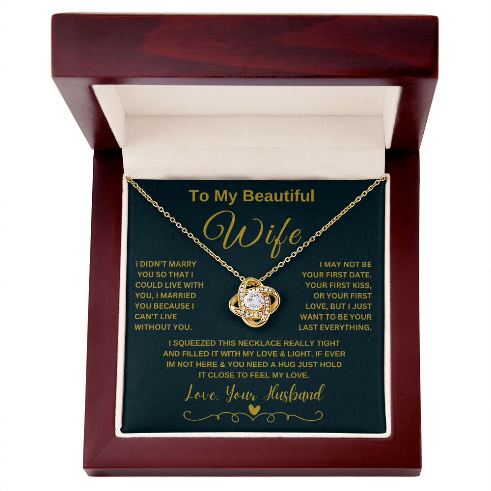 To My Beautiful Wife\Loveknot Necklace