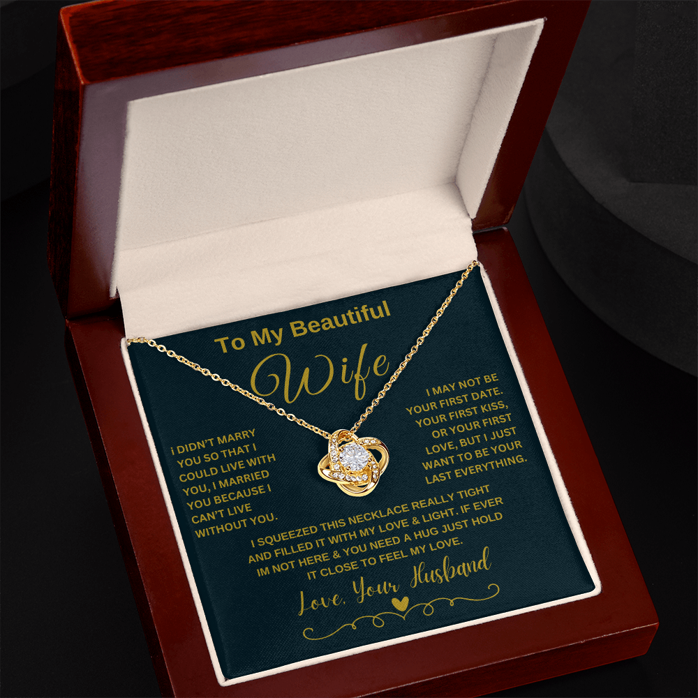To My Beautiful Wife\Loveknot Necklace