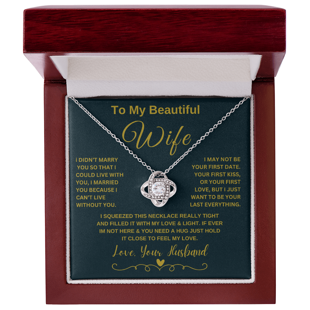 To My Beautiful Wife\Loveknot Necklace