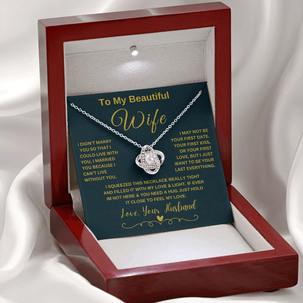 To My Beautiful Wife\Loveknot Necklace