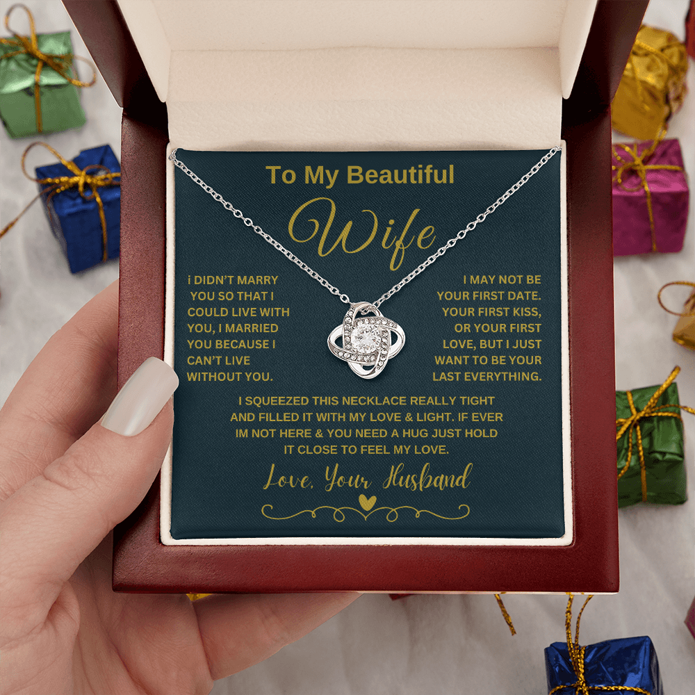 To My Beautiful Wife\Loveknot Necklace
