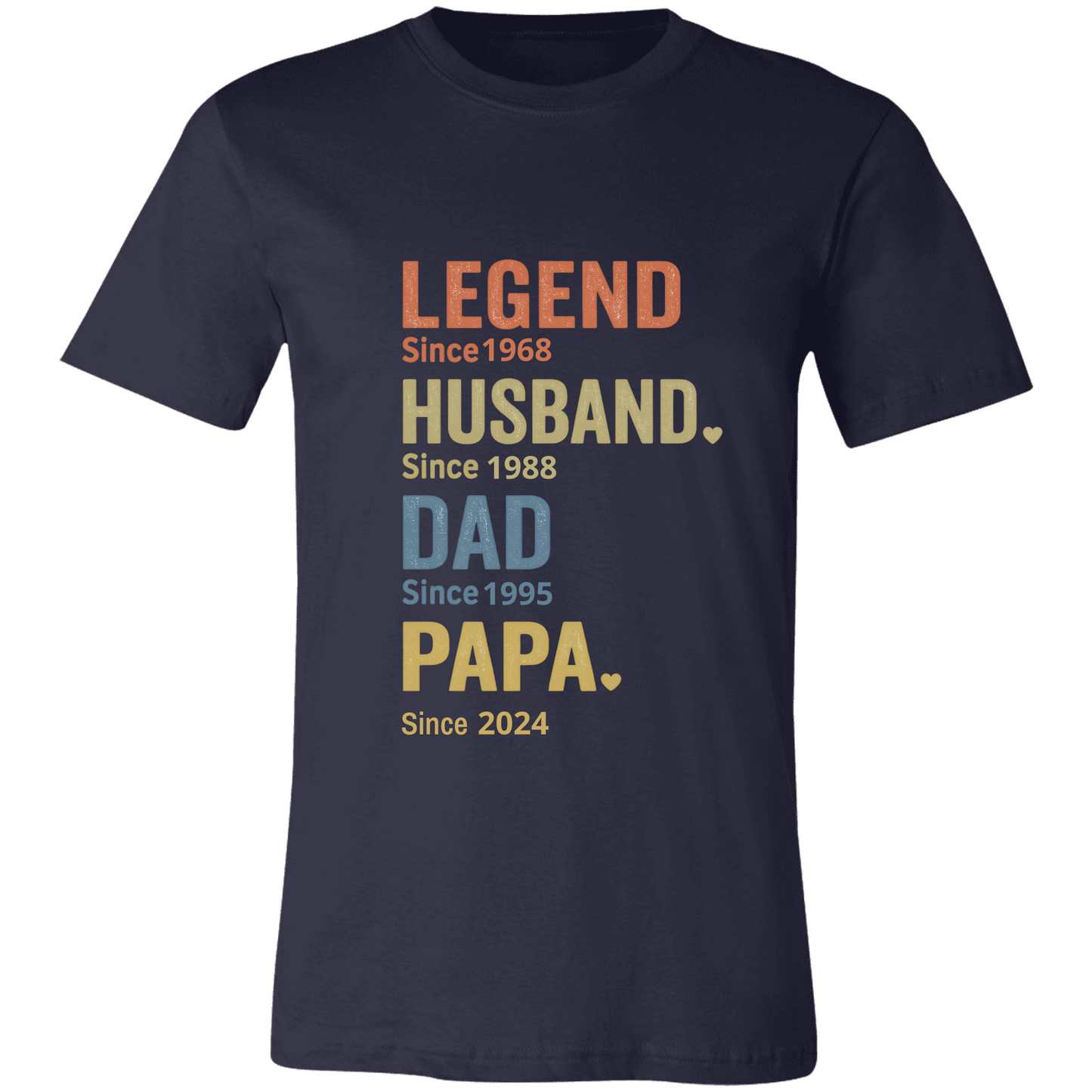 Custom Dad with Years Shirt, Papa With Year, Gift For Husband, Father's Day Gift, Legend Husband Dad Papa Tee, Personalized Dad Grandpa Tee