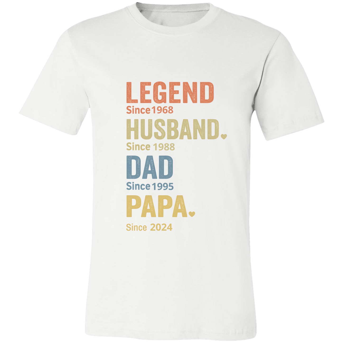 Custom Dad with Years Shirt, Papa With Year, Gift For Husband, Father's Day Gift, Legend Husband Dad Papa Tee, Personalized Dad Grandpa Tee