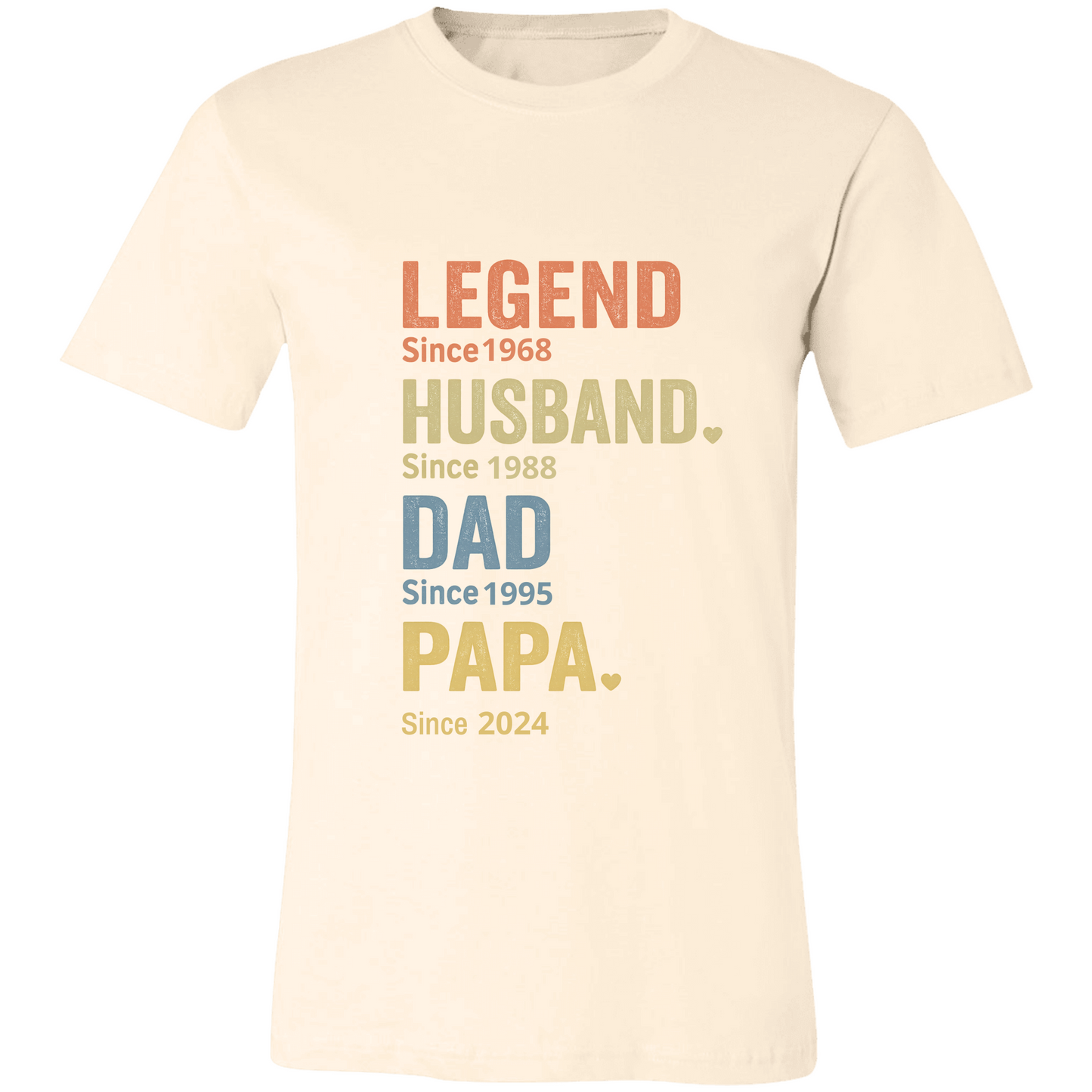 Custom Dad with Years Shirt, Papa With Year, Gift For Husband, Father's Day Gift, Legend Husband Dad Papa Tee, Personalized Dad Grandpa Tee