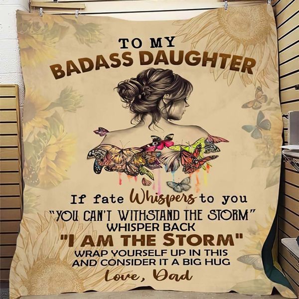 To My Badass Daughter Blanket