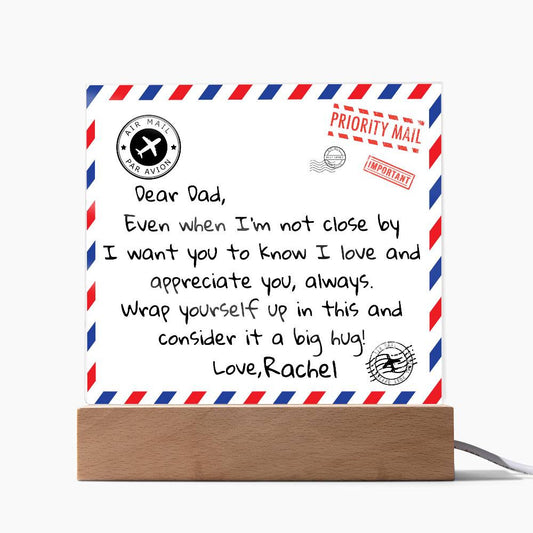 Dear Dad Postal Acrylic Plaque|Personalized