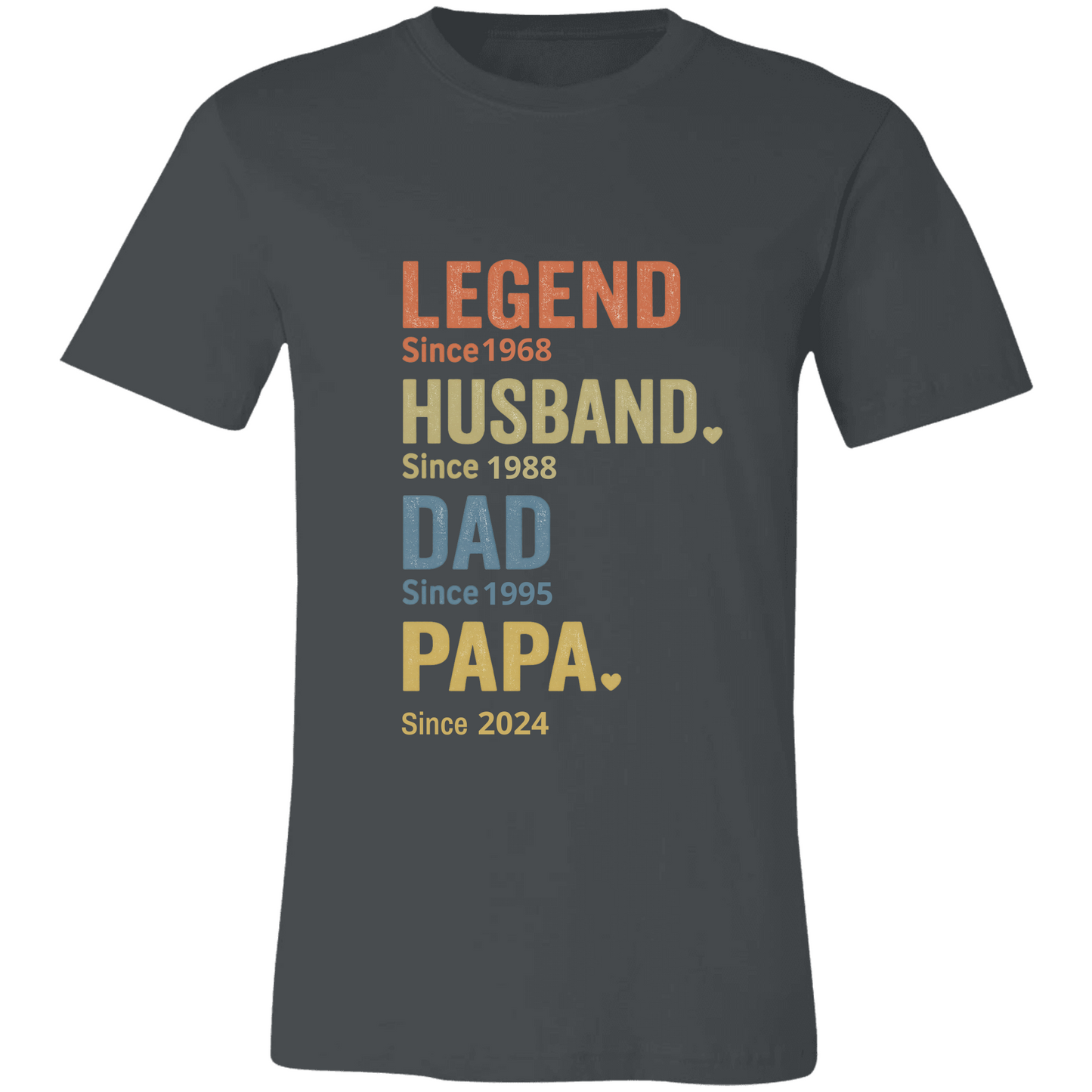 Custom Dad with Years Shirt, Papa With Year, Gift For Husband, Father's Day Gift, Legend Husband Dad Papa Tee, Personalized Dad Grandpa Tee