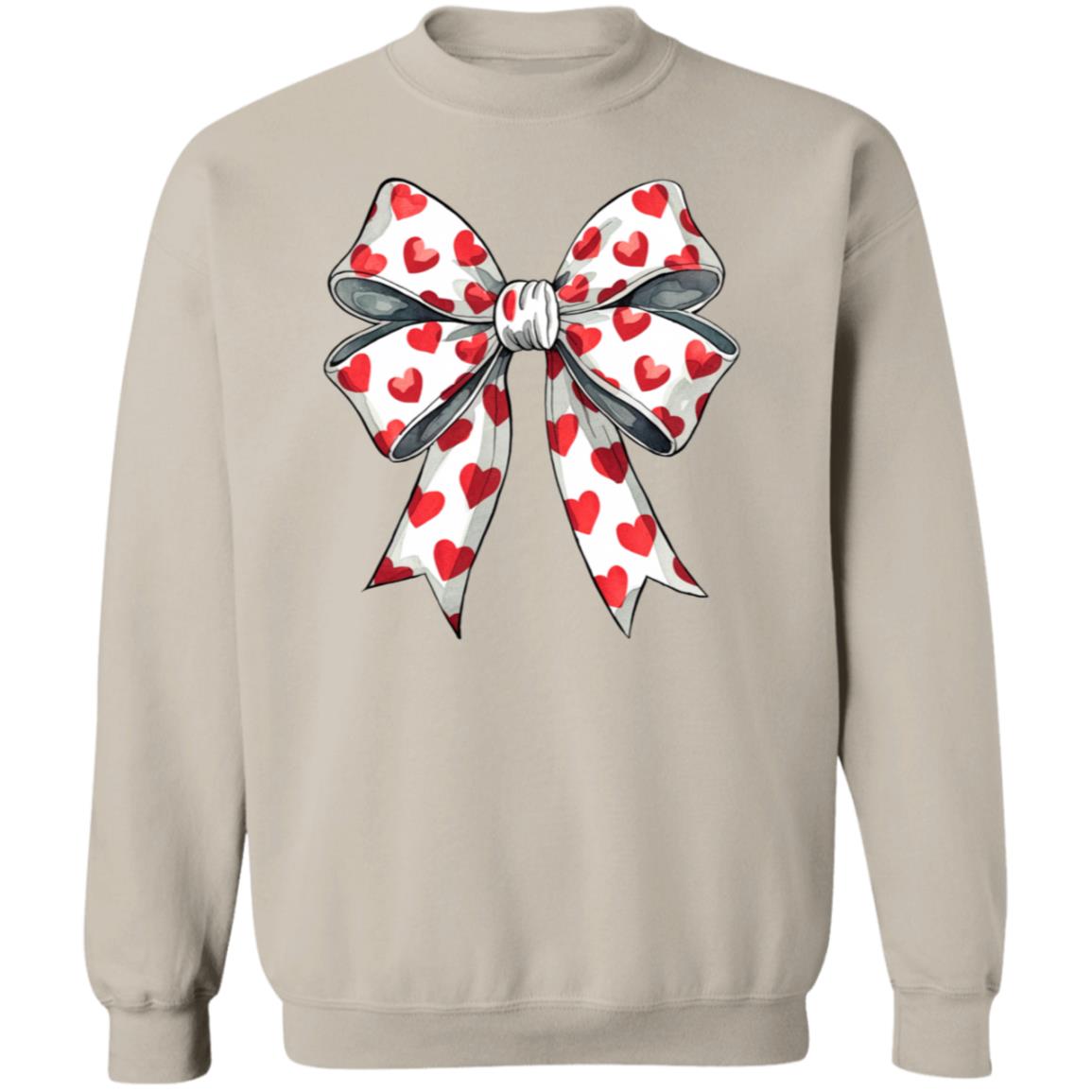 Coquette Valentine's Day Heart Bow Sweatshirt, Retro Valentine Shirt, Valentines day Bow Shirt