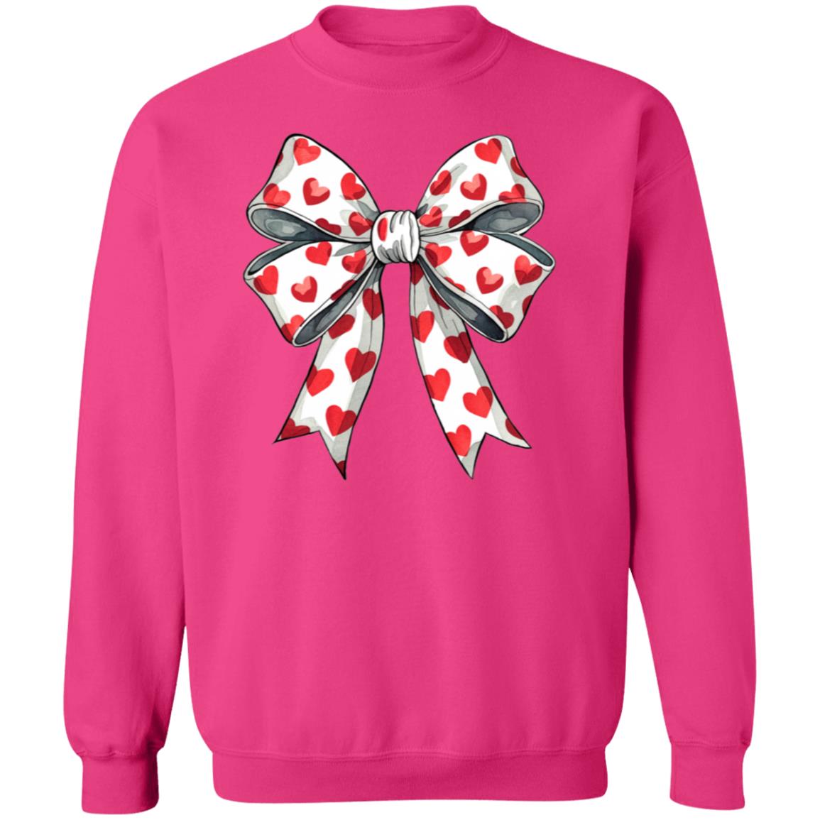 Coquette Valentine's Day Heart Bow Sweatshirt, Retro Valentine Shirt, Valentines day Bow Shirt