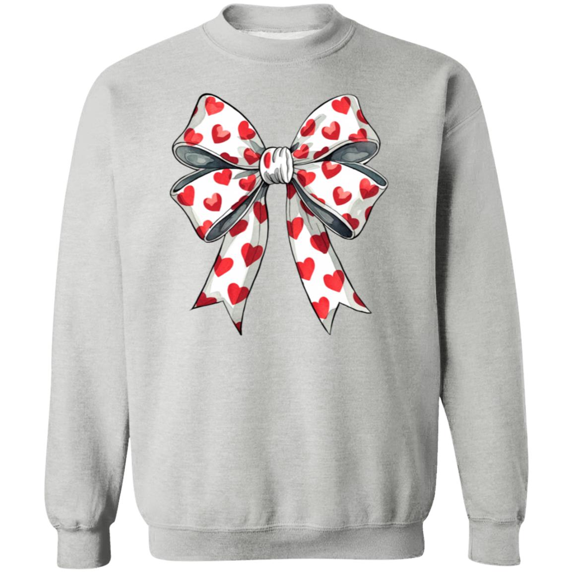 Coquette Valentine's Day Heart Bow Sweatshirt, Retro Valentine Shirt, Valentines day Bow Shirt