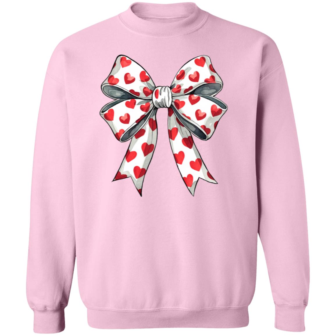 Coquette Valentine's Day Heart Bow Sweatshirt, Retro Valentine Shirt, Valentines day Bow Shirt