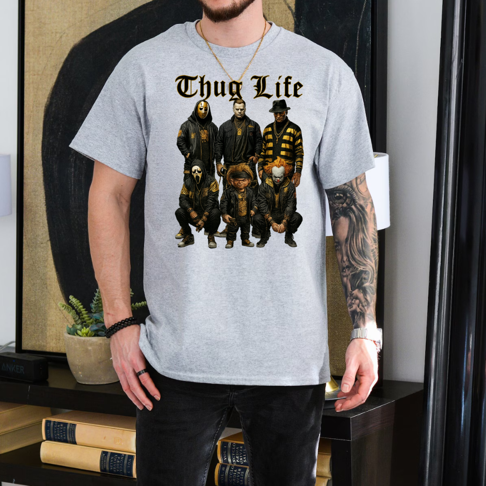 Thug Life Halloween Villains T-Shirt – Scary Squad Graphic Tee