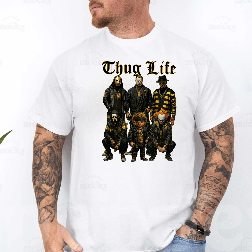 Thug Life Halloween Villains T-Shirt – Scary Squad Graphic Tee