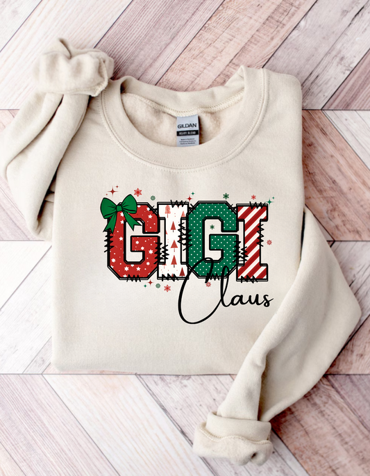 Gigi Claus Sweatshirt and Hoodie, Christmas Grandma Claus Sweatshirt, Gift for Mom