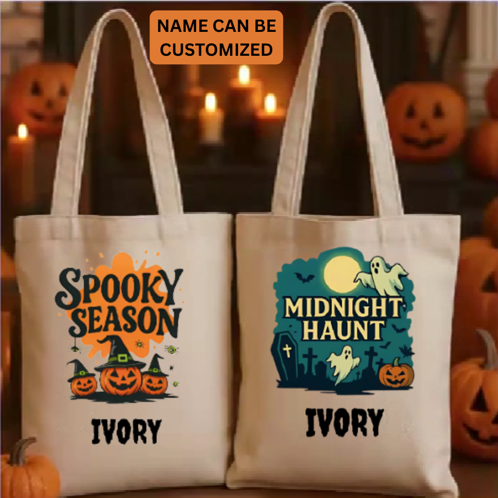 Personalized Halloween Trick or Treat Bag |Custom Name Tote