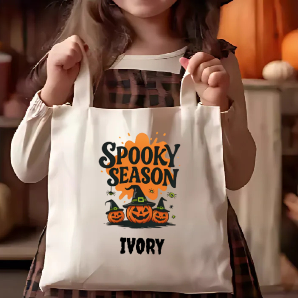 Personalized Halloween Trick or Treat Bag |Custom Name Tote