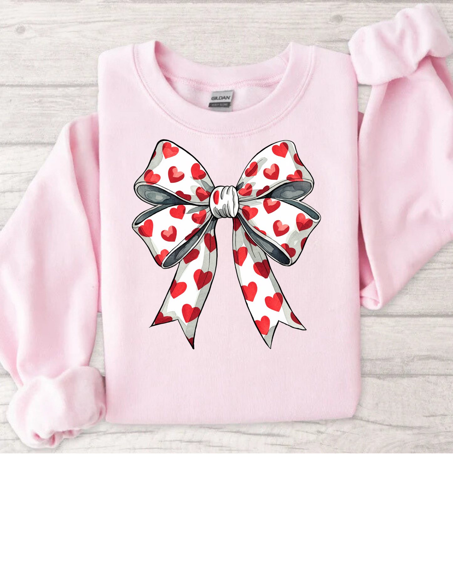 Coquette Valentine's Day Heart Bow Sweatshirt, Retro Valentine Shirt, Valentines day Bow Shirt