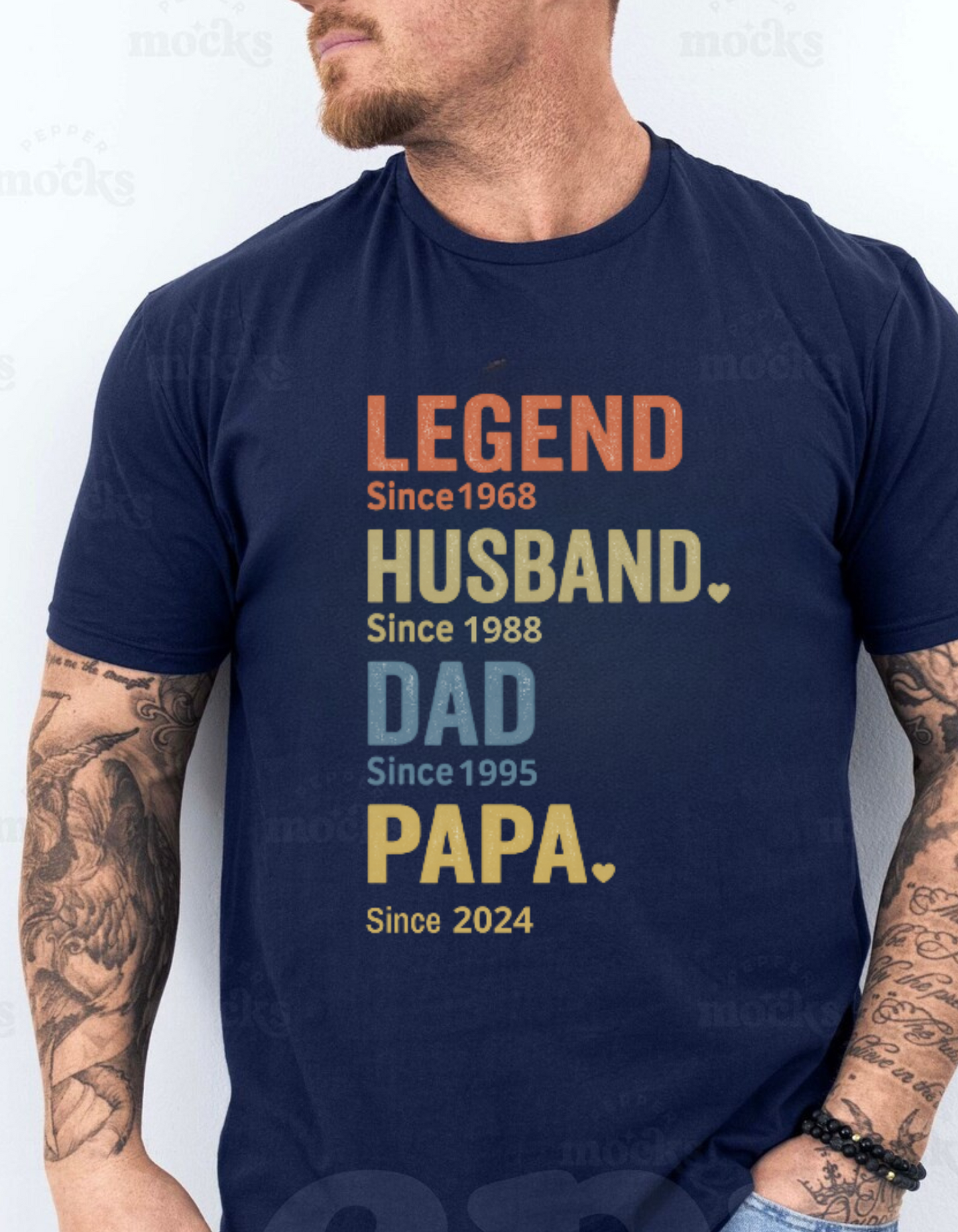 Custom Dad with Years Shirt, Papa With Year, Gift For Husband, Father's Day Gift, Legend Husband Dad Papa Tee, Personalized Dad Grandpa Tee