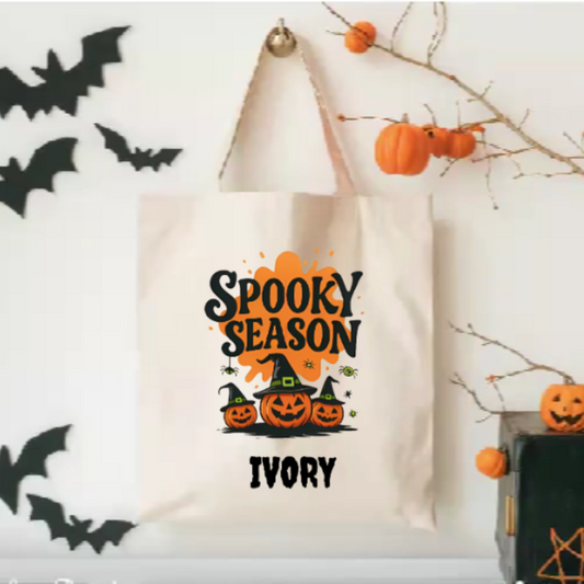 Personalized Halloween Trick or Treat Bag |Custom Name Tote