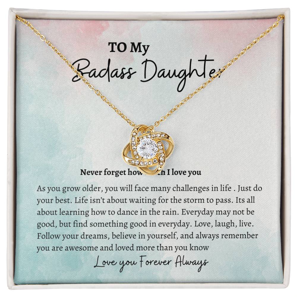 To My Badass Daughter|Love Knot Necklace