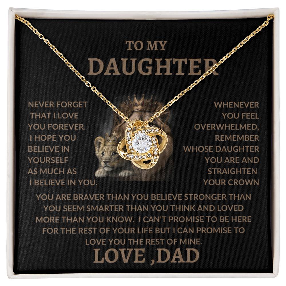 TO MY DAUGHTER/LOVE DAD/LOVE KNOT NECKLACE