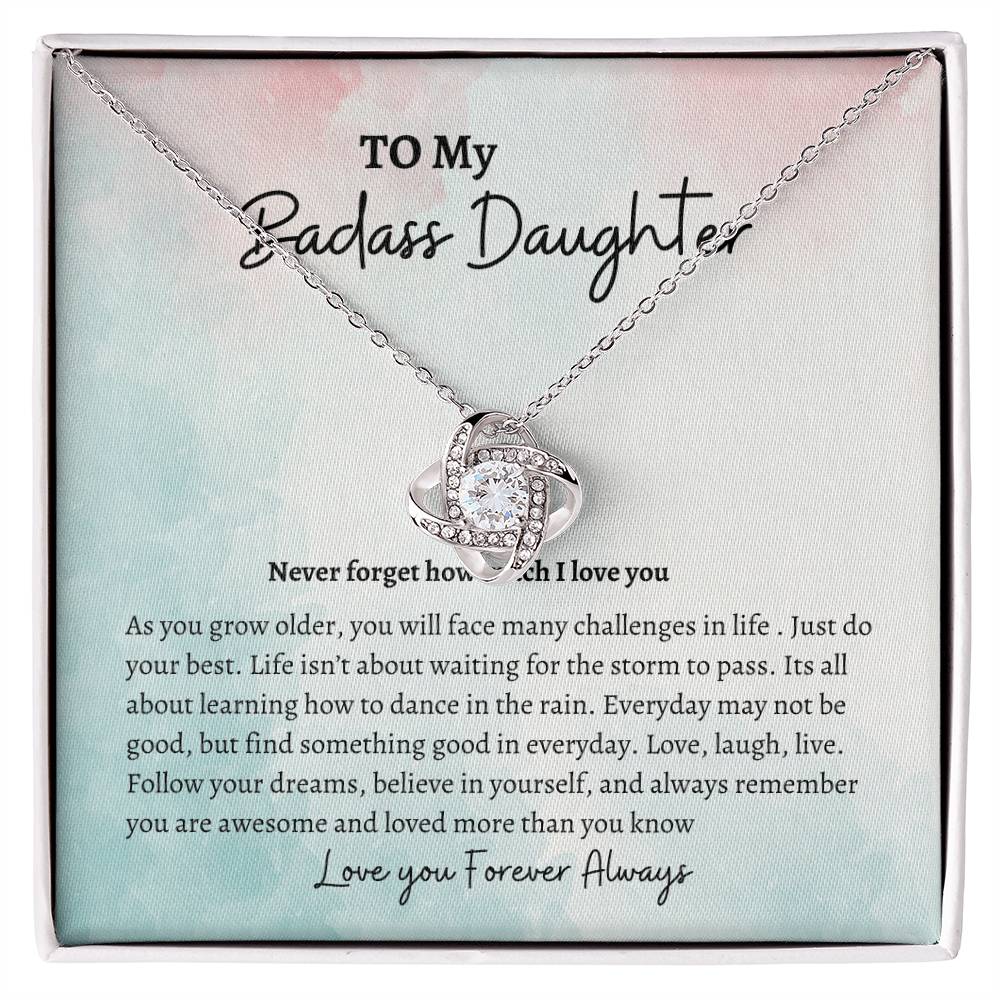 To My Badass Daughter|Love Knot Necklace