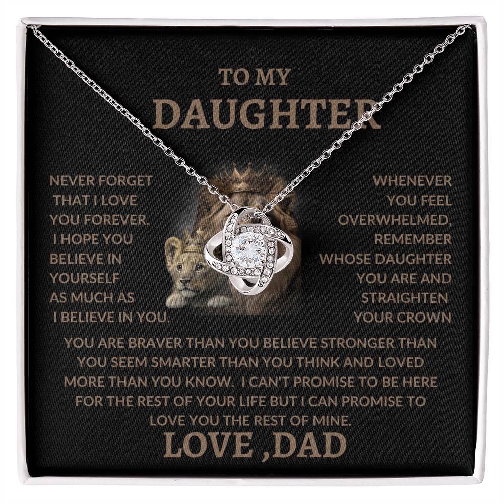 TO MY DAUGHTER/LOVE DAD/LOVE KNOT NECKLACE