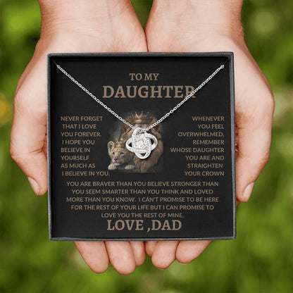 TO MY DAUGHTER/LOVE DAD/LOVE KNOT NECKLACE