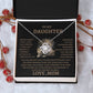 TO MY DAUGHTER/LOVE MOM/ LOVE KNOT NECKLACE