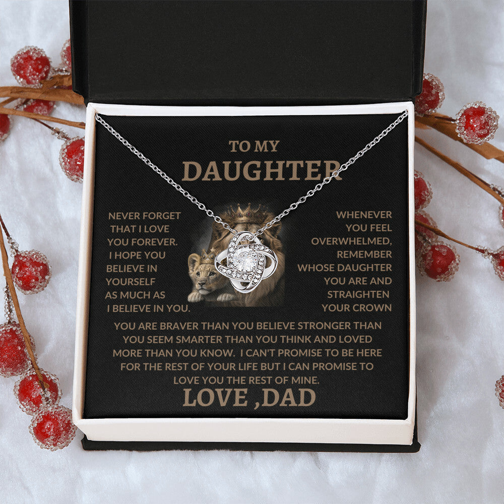 TO MY DAUGHTER/LOVE DAD/LOVE KNOT NECKLACE