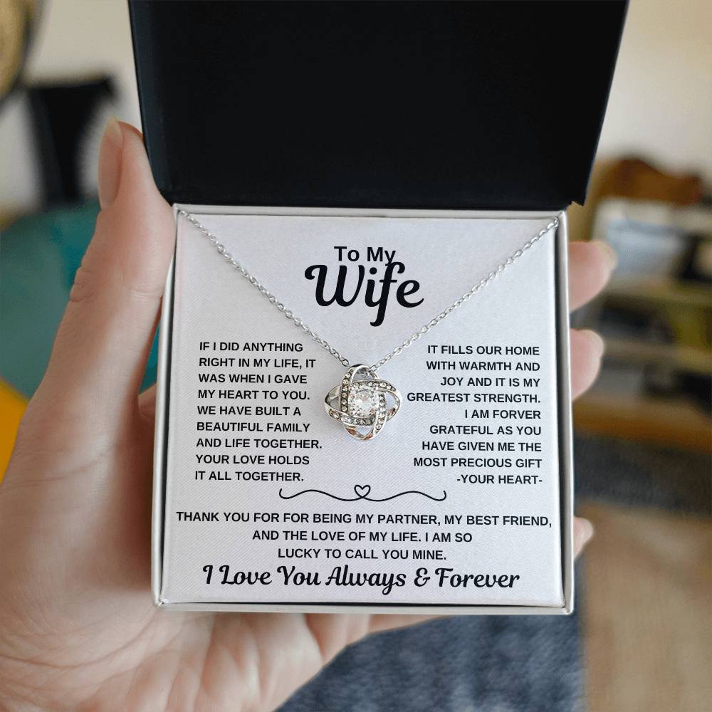 To My Wife\LoveKnot Necklace