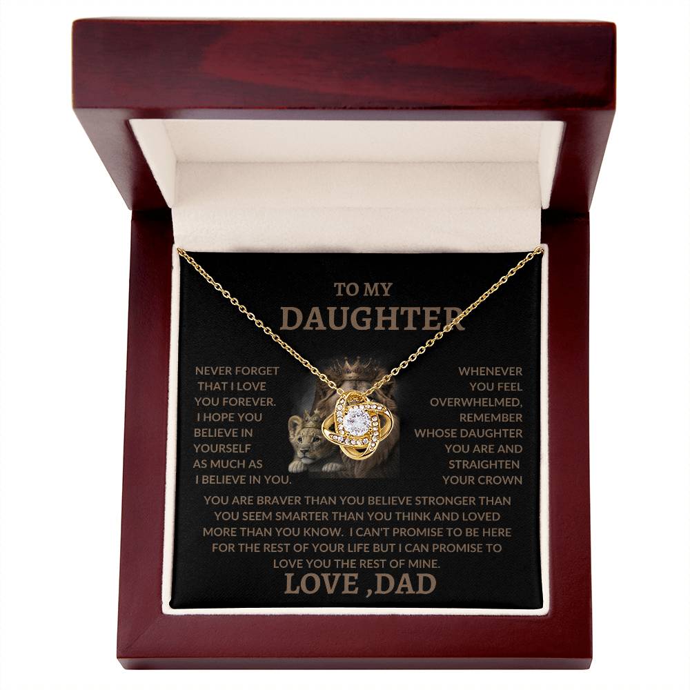 TO MY DAUGHTER/LOVE DAD/LOVE KNOT NECKLACE