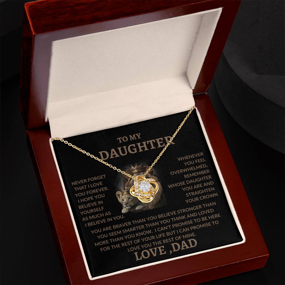 TO MY DAUGHTER/LOVE DAD/LOVE KNOT NECKLACE