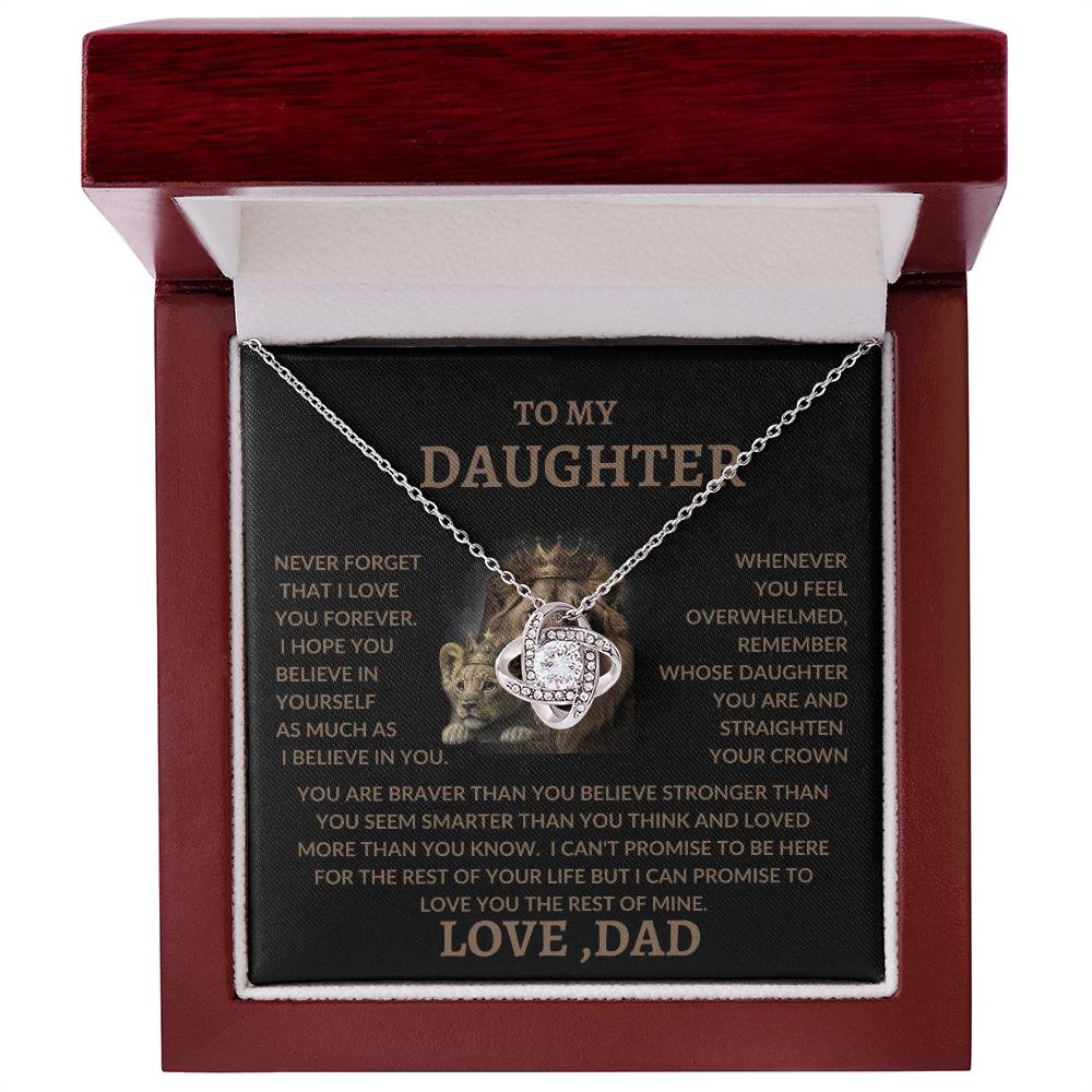 TO MY DAUGHTER/LOVE DAD/LOVE KNOT NECKLACE