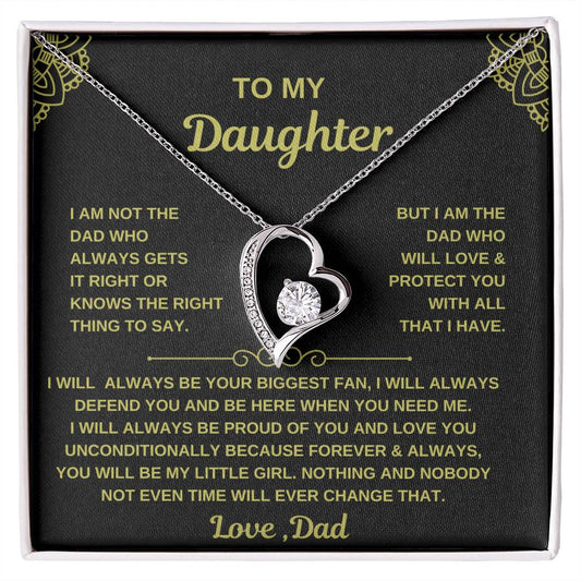 To My Daughter Love Dad\Forever Love Necklace