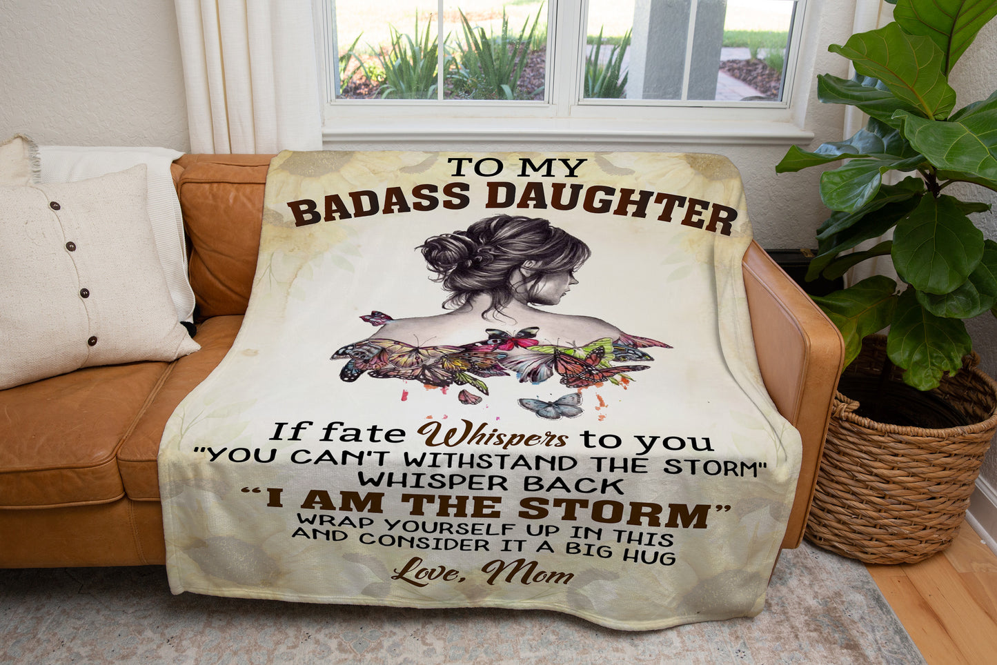 To My Badass Daughter Blanket