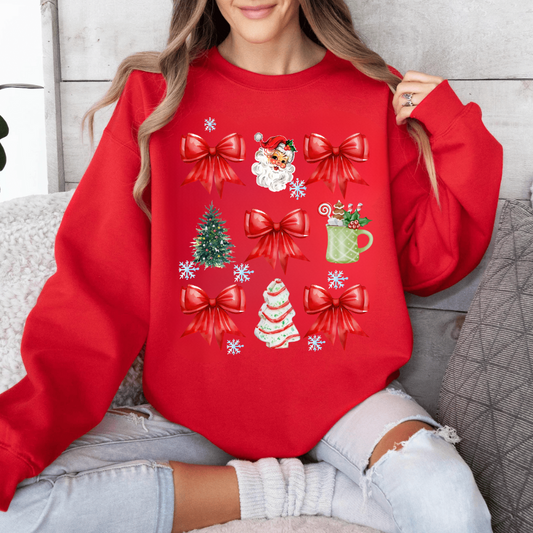 Christmas Coquette Bow T-Shirt| Sweatshirt