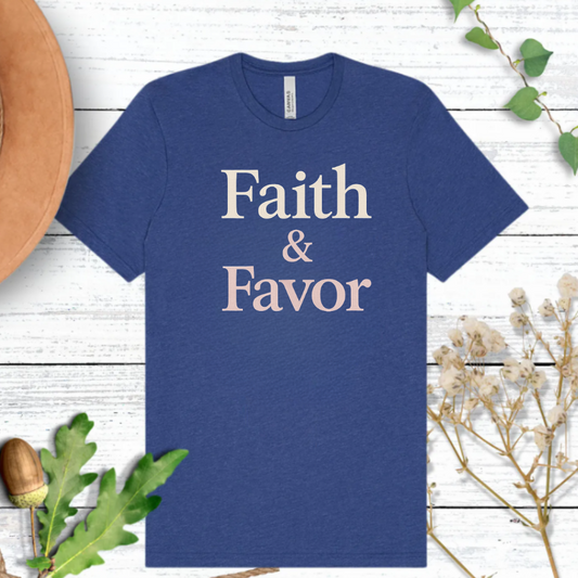 ✨ Faith & Favor T-Shirt – Christian Graphic Tee