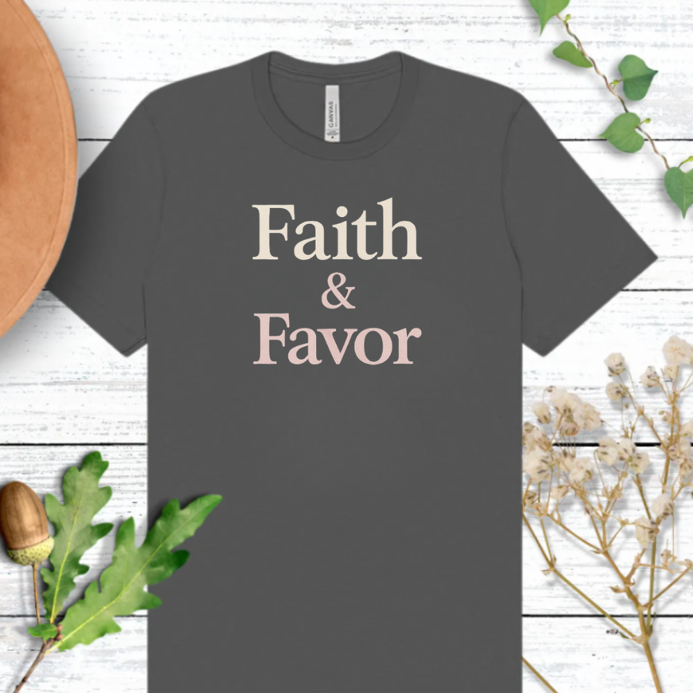 ✨ Faith & Favor T-Shirt – Christian Graphic Tee