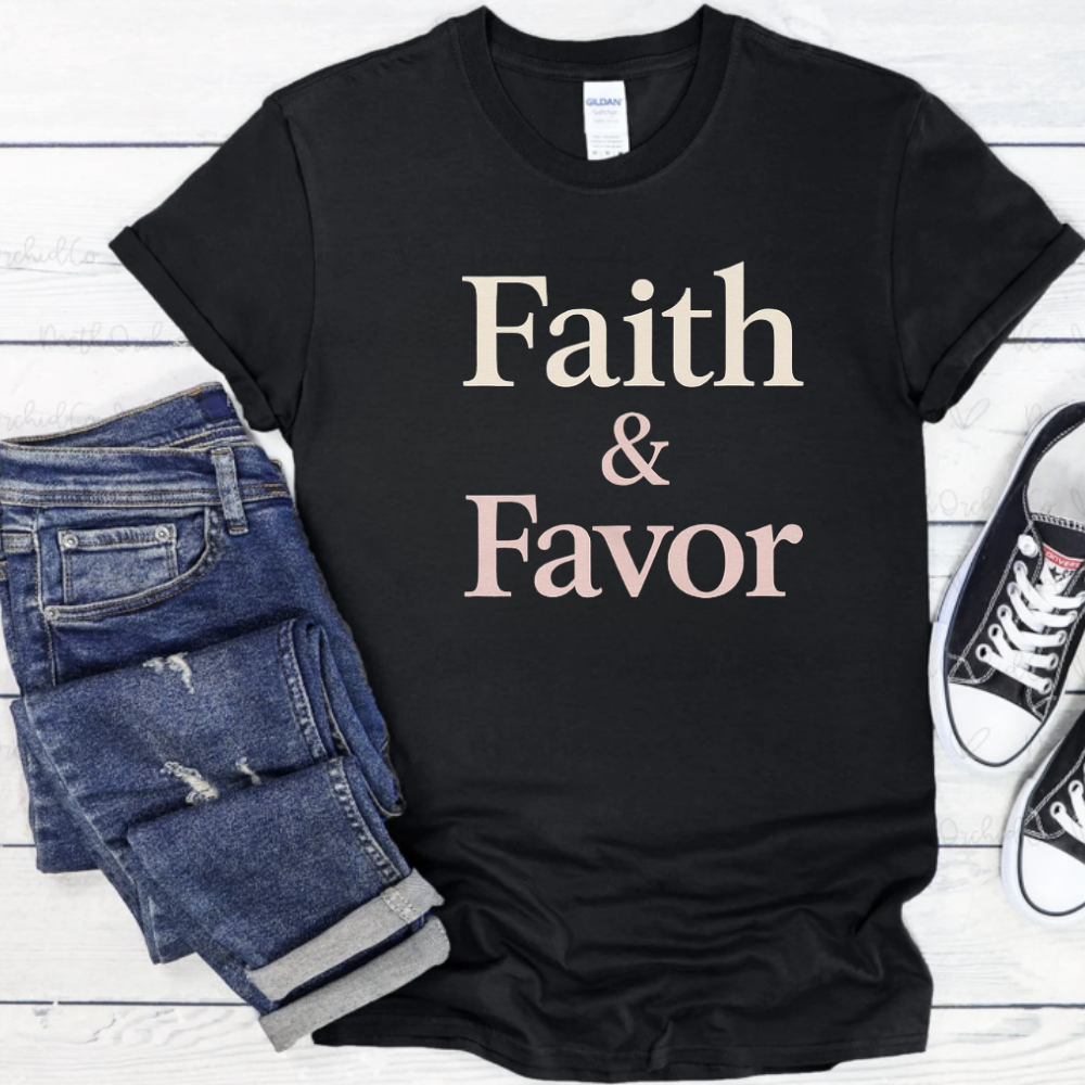✨ Faith & Favor T-Shirt – Christian Graphic Tee