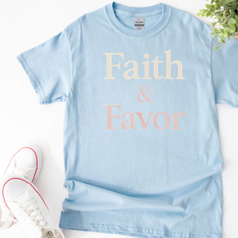 ✨ Faith & Favor T-Shirt – Christian Graphic Tee