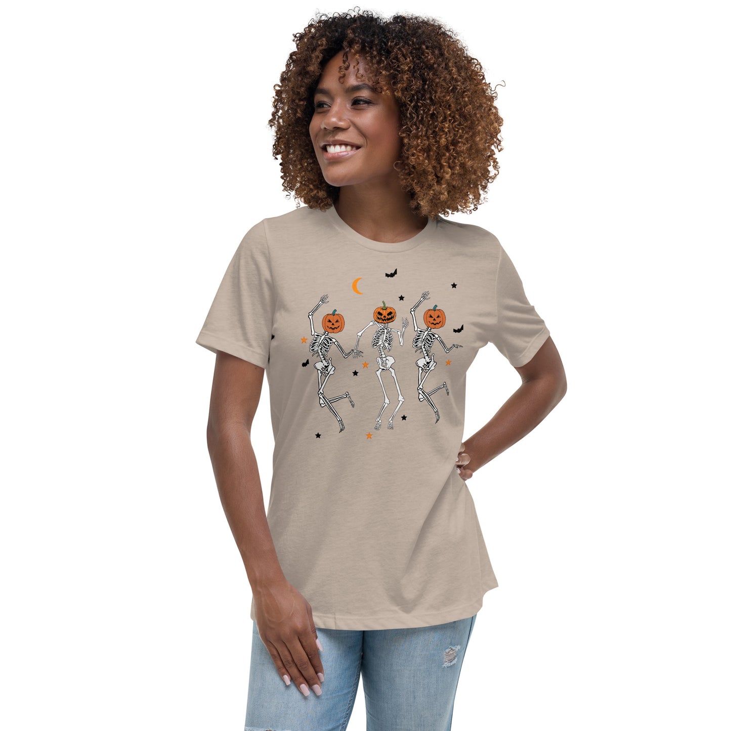 Dancing Skeleton Pumpkin Shirt, Retro Halloween Shirt, Womens Halloween Shirt, Cute Fall Shirt